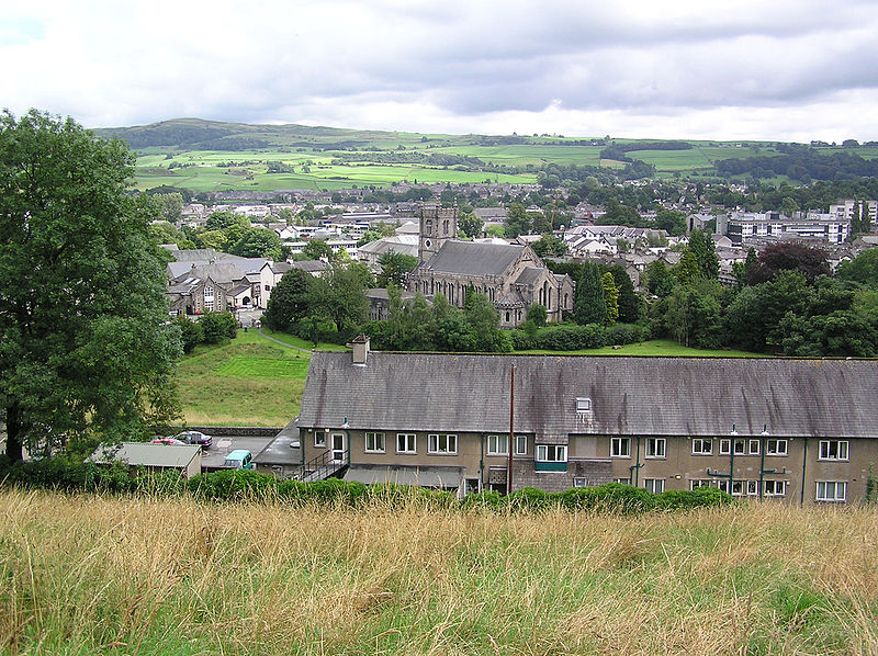 Panorama of Kendal (Cumbria) with the Parish Church (Holy Trinity)