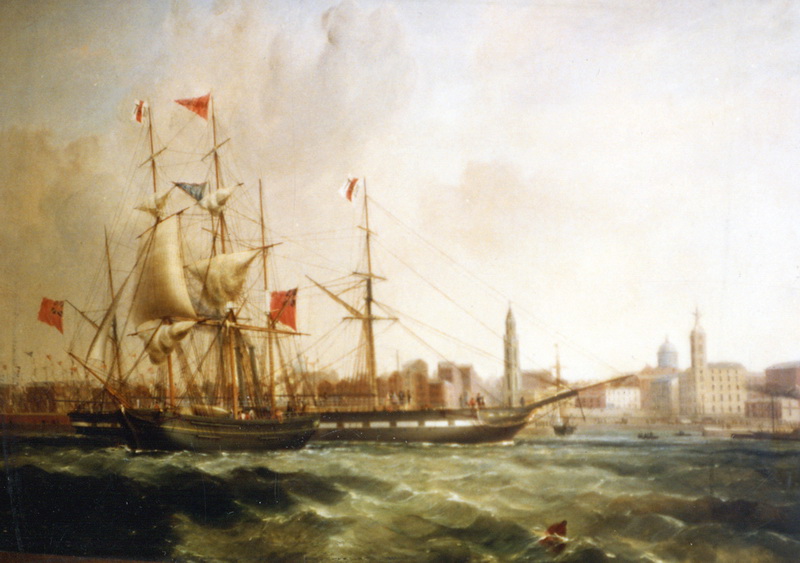 The <i>Antelope</i> and <i>Admiral Grenfell</i>, owned by the firm of Millers and Thompson of Liverpool, oil painting by W.K. McMinn