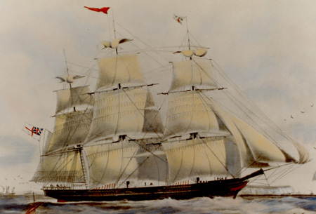 The SS Antelope, a ship in the Golden Line of Australian Packets owned by the firm of Millers and Thompson of Liverpool.