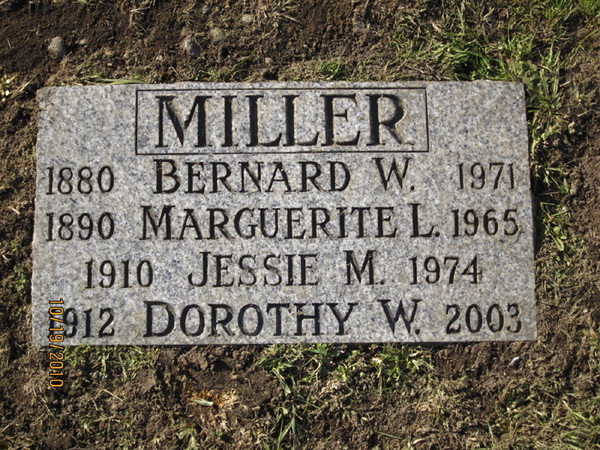 Bernard West Miller family burials, Vancouver, British Columbia, Canada