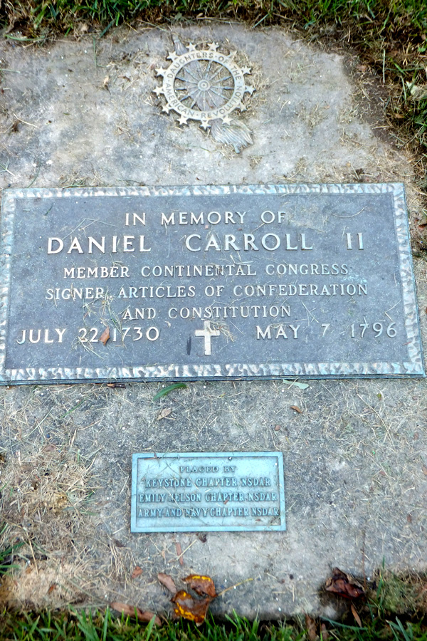 gravestone of Daniel Carroll II, 1730-1796, Carroll Chapel and cemetery, Forest Glen, Maryland
