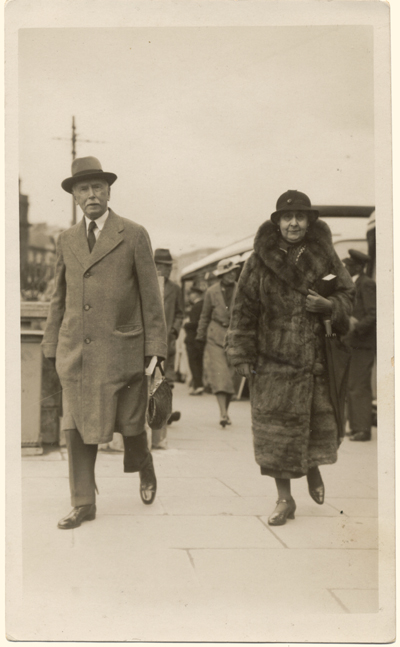Maude Alice Miller, walking with her husband, Ernest Bentall