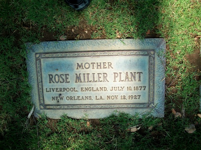 Rose Miller Plant gravestone, Glendale, California
